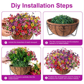 Two sturdy hanging baskets with chains support outdoor installation.