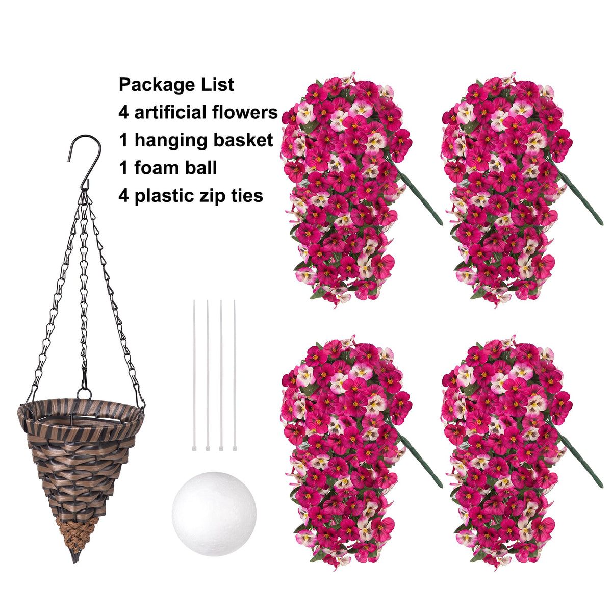 HyeFlora UV-resistant silk pansies preserve vivid color outdoors