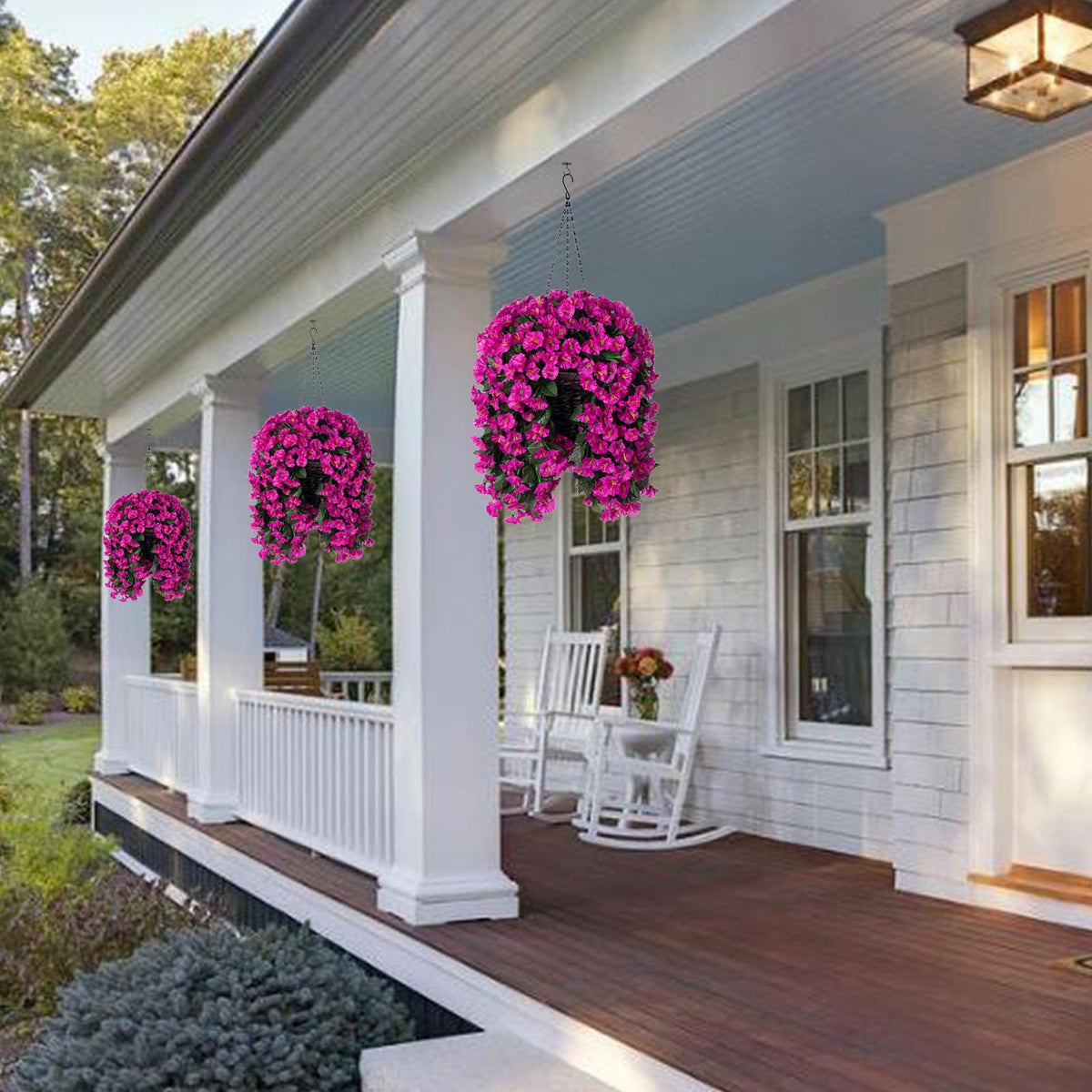 HyeFlora weatherproof hanging flowers stay vibrant through rain and wind