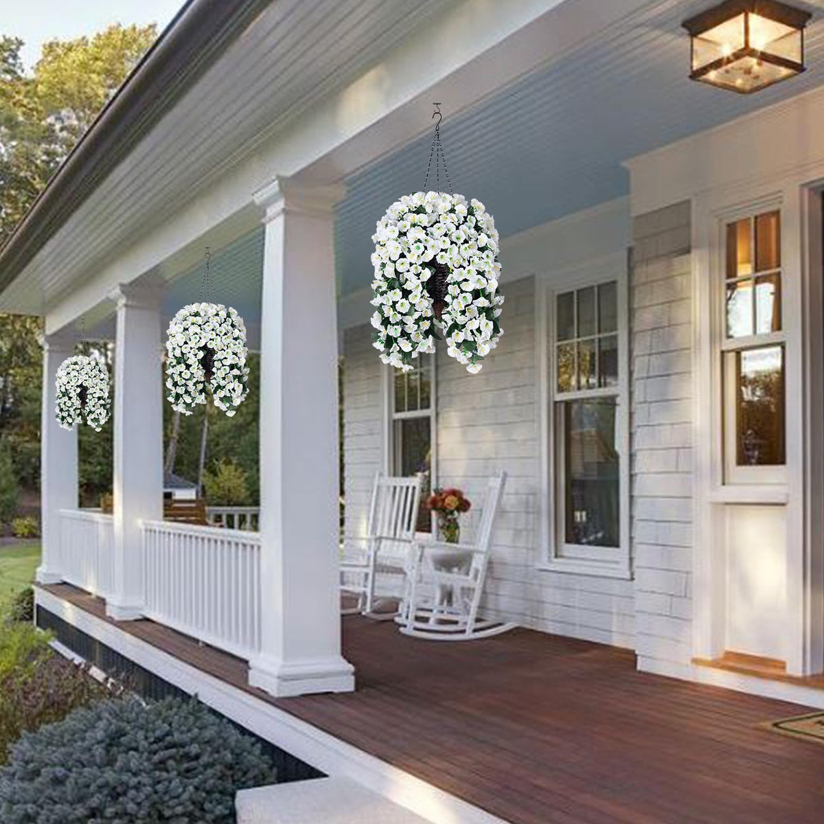 Maintenance-free greenery provides year-round spring-like ambiance.