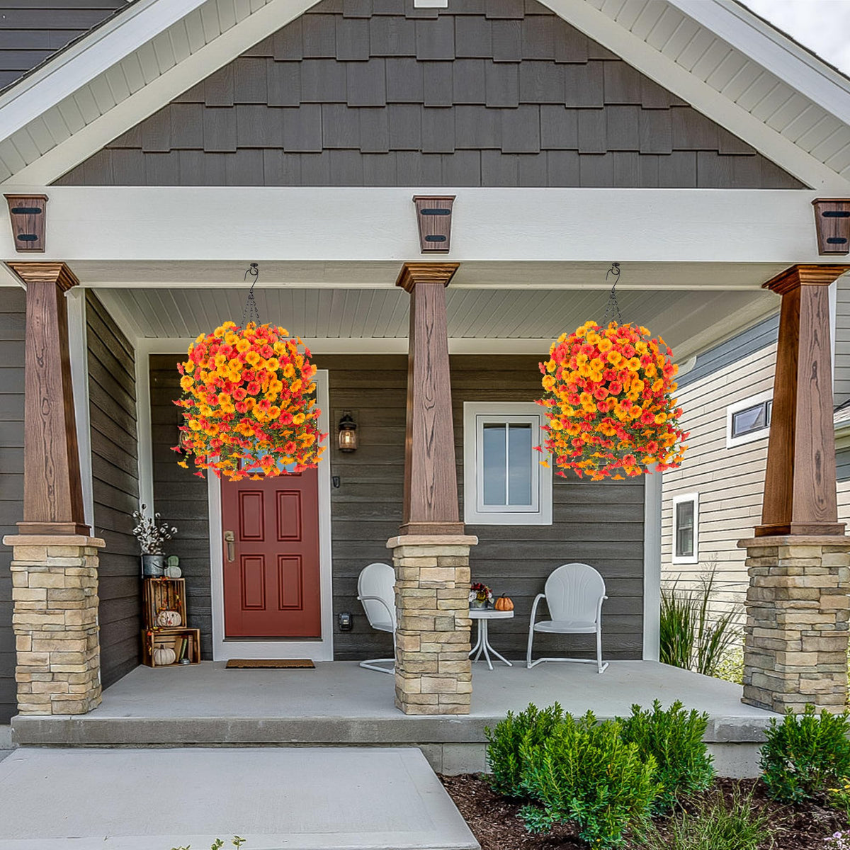 HyeFlora yellow-orange blooms add warm welcoming touch to exteriors.