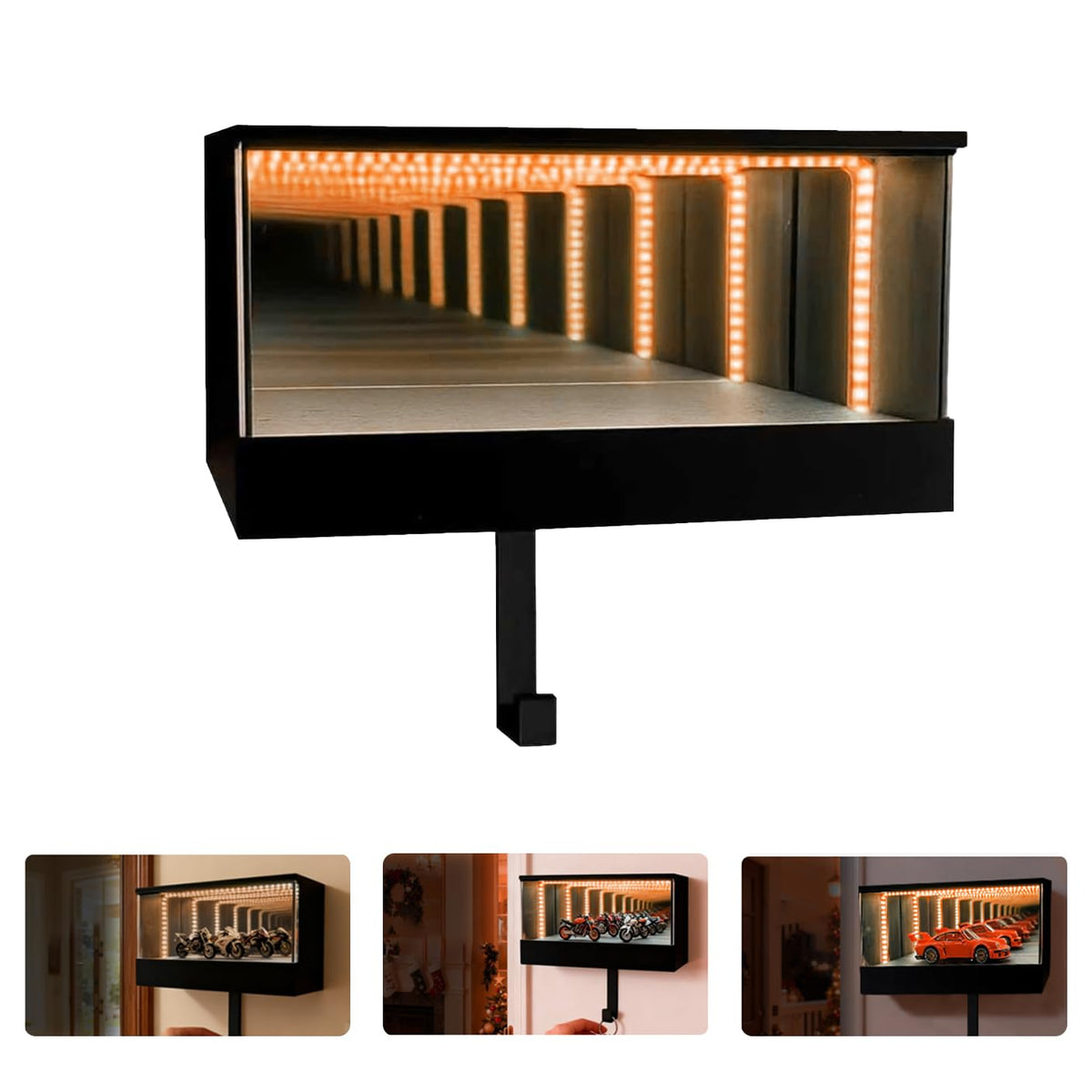HYG CO Infinity Mirror key display on wall showing endless tunnel illusion for organized keys.