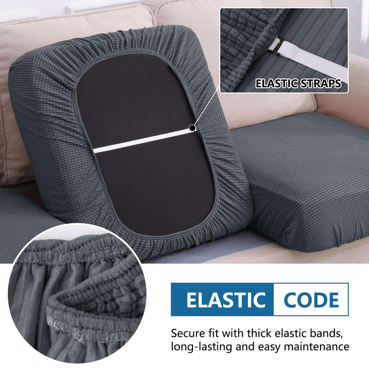 Hyha chaise lounge cover with elastic bottom for secure one-piece setup