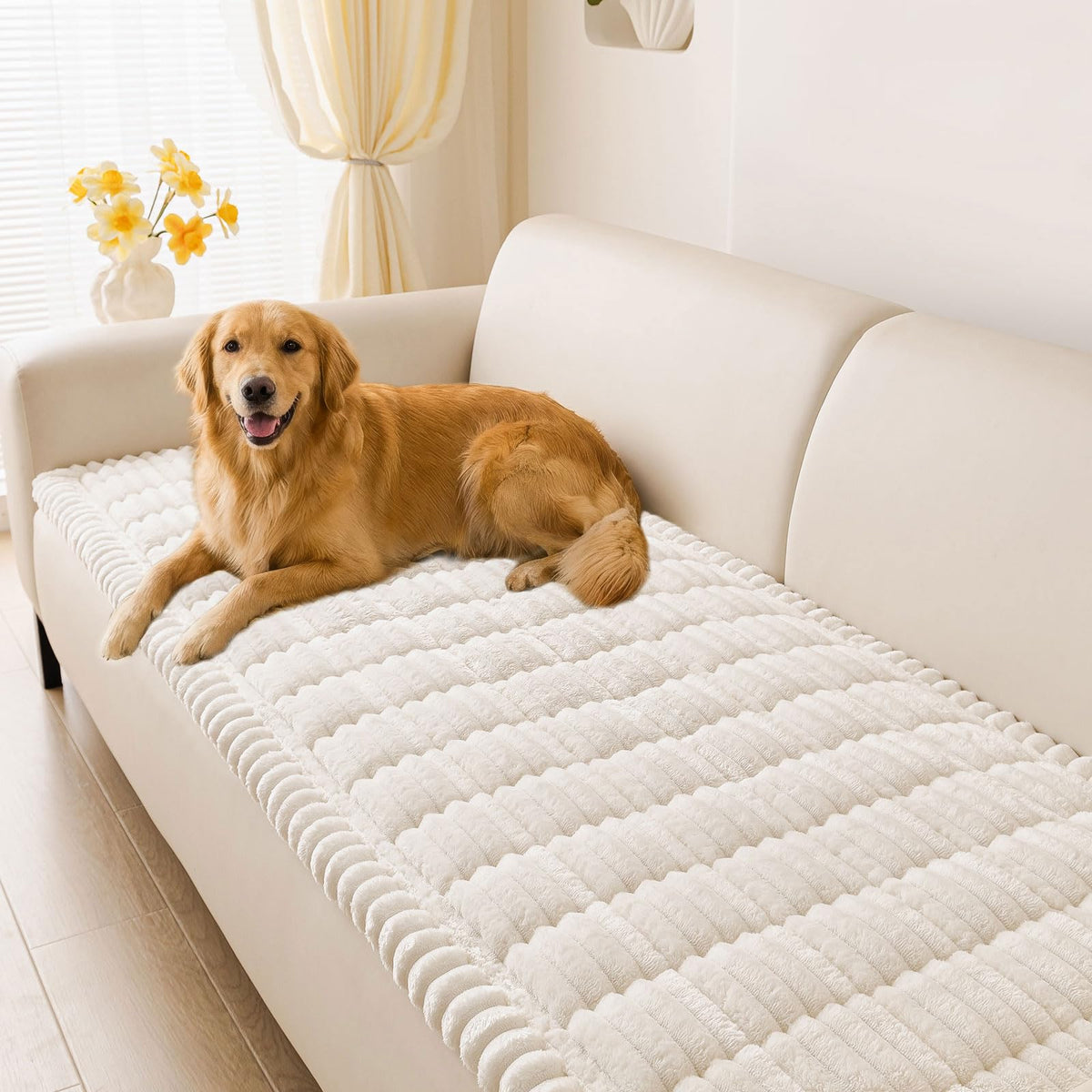 Hyha couch cover for dogs protects your sofa with washable, cozy protection.