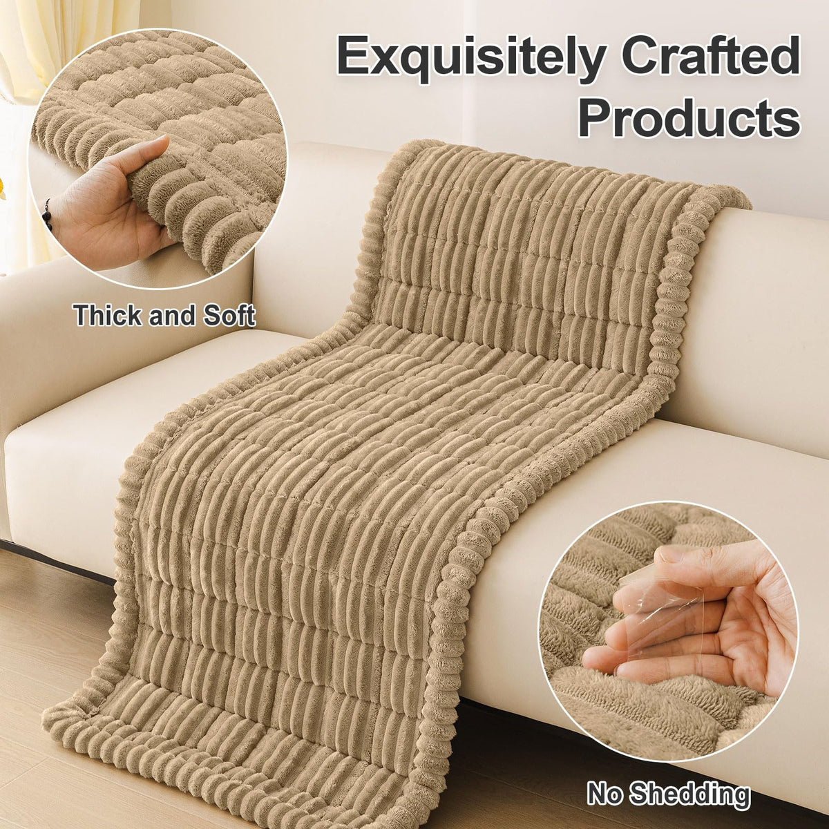 Hyha khaki sofa protector suits living rooms with pets.