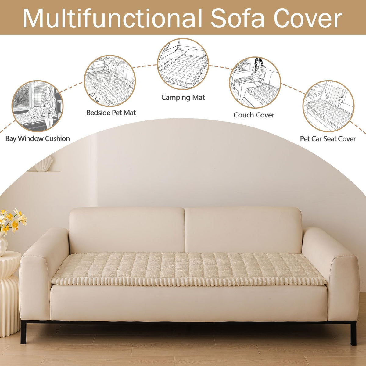 Hyha plush soft high-density fabric adds cozy cushioning for pets and people.