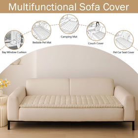 Hyha soft, dense fabric adds warmth and comfort for pets on the couch.