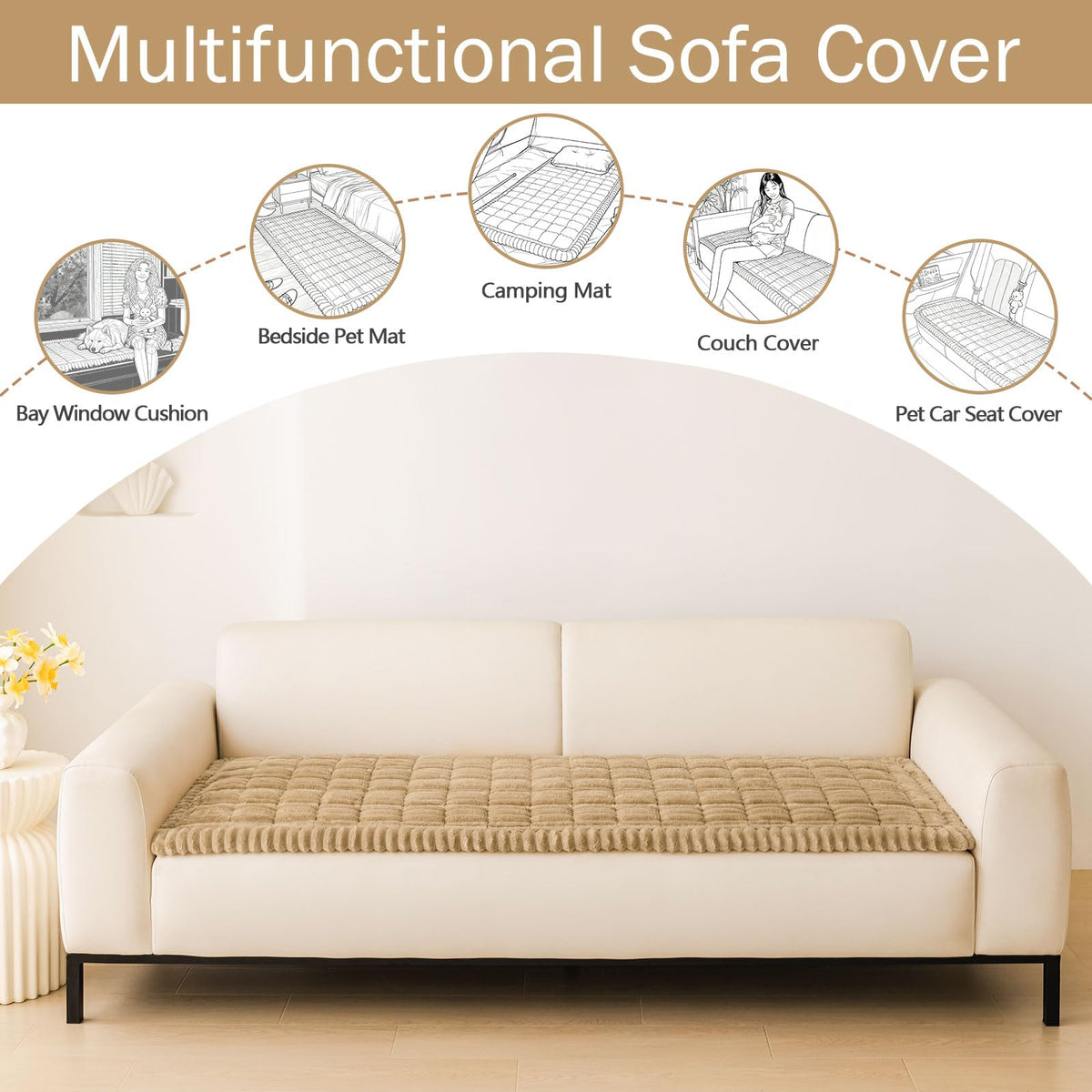 hyha plush, thick fabric adds cozy softness for pets and people