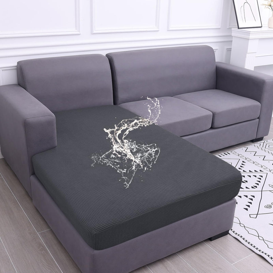 Hyha waterproof couch cushion cover front view showing secure fit and spill protection