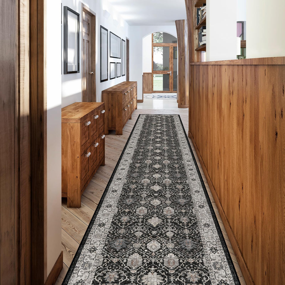 HY Hao Yun Lai hallway runner rug front view shows vintage soft style for 2-6x12 space