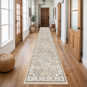 HY Hao Yun Lai hallway runner machine washable for easy cleaning after spills.