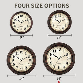 Hylanda bronze clock side view shows slim, space-saving profile.