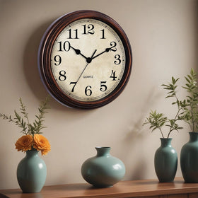 HYLANDA bronze wall clock glass-face design for a sleek look