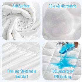 HYLEORY 360-degree deep-pocket bed skirt wrapping the mattress securely