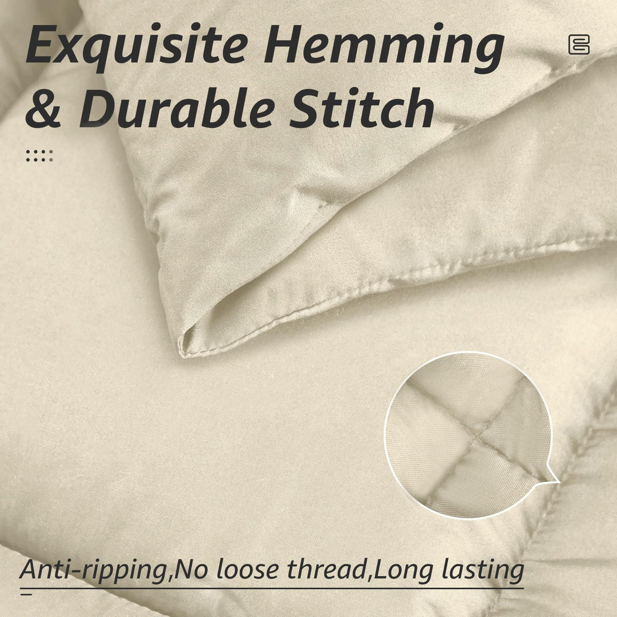 HYLEORY beige-all-season bedding adds neutral style to any bedroom.