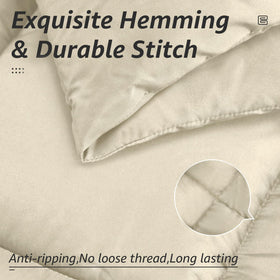 HYLEORY beige-all-season bedding adds neutral style to any bedroom.