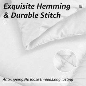 HYLEORY corner tabs secure the comforter to stay in place on the bed.