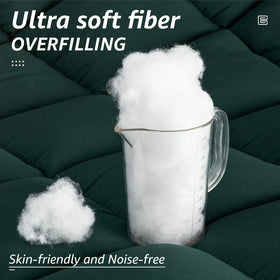 HYLEORY corner-tabs secure the comforter in place for quiet nights.