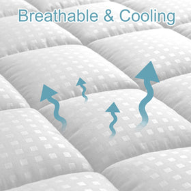HYLEORY King mattress pad fluffy soft filling adds plush comfort.