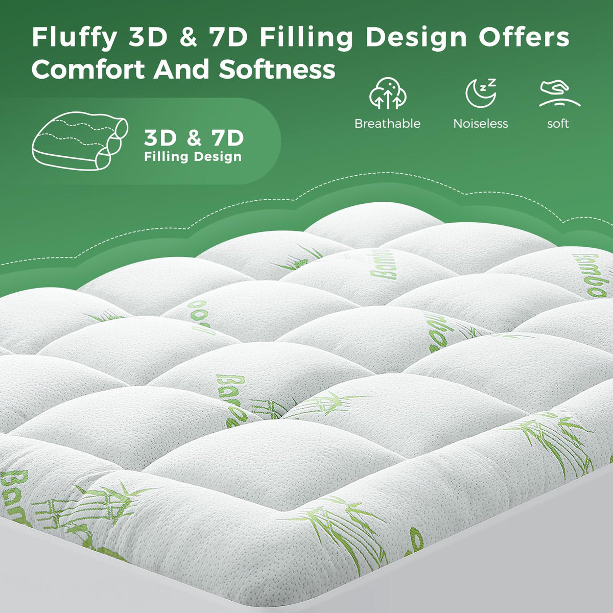 HYLEORY king-size topper measures 78x80 inches for plush comfort
