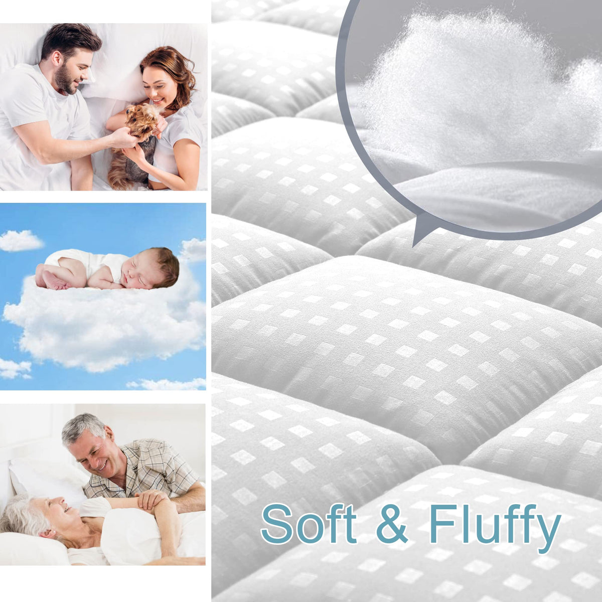 HYLEORY quilted durable cover maintains shape with square jacquard