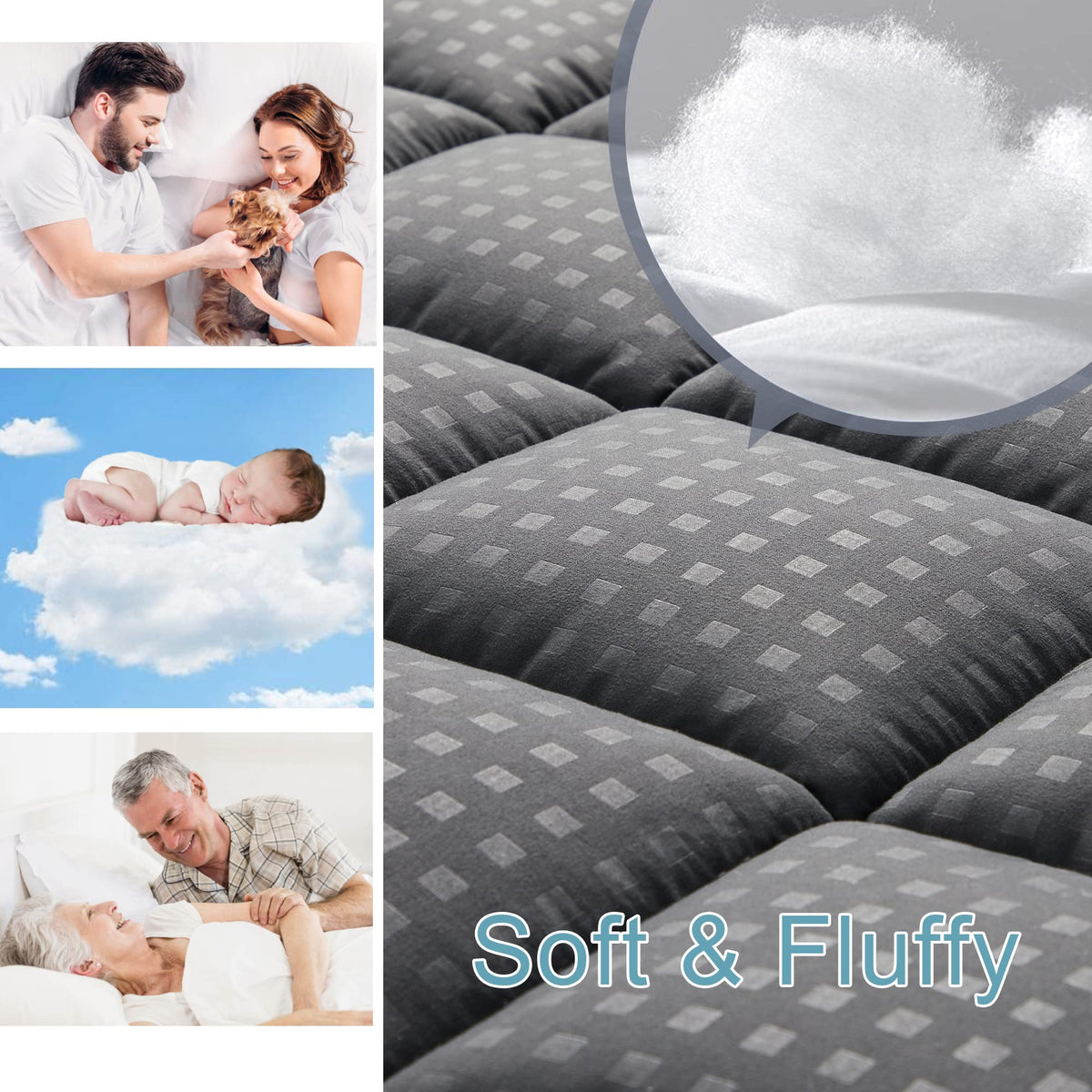 HYLEORY deep-pocket fit grips mattress up to 21 inches for a smooth surface