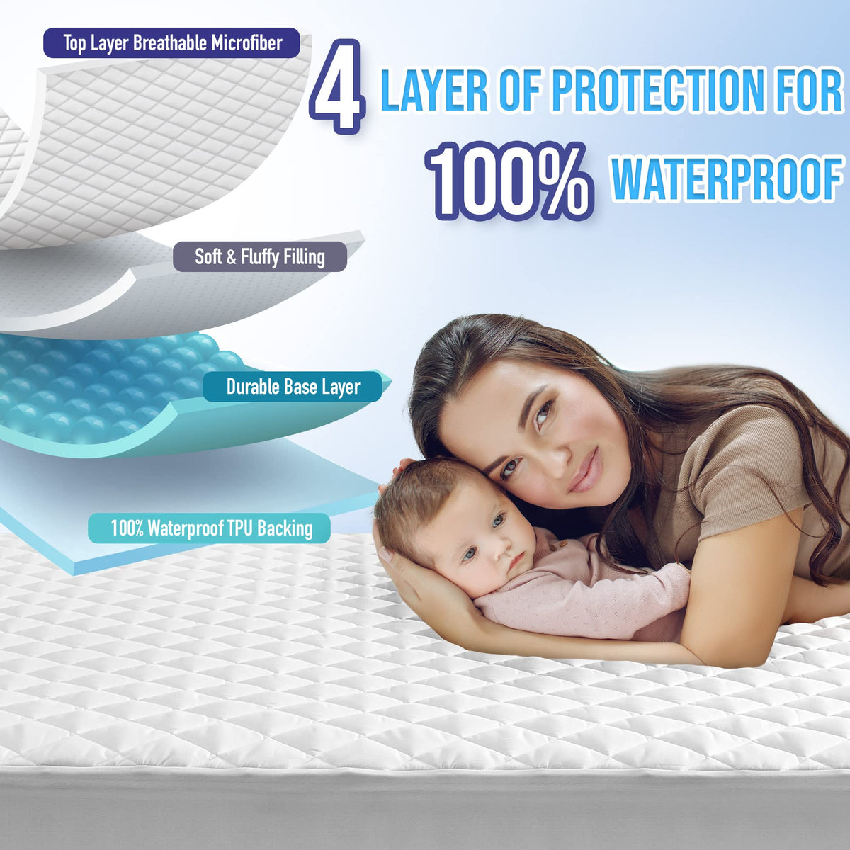 HYLEORY soft quilted top fabric for breathable comfort