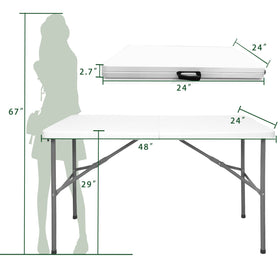 HYMnature 48 by 24 inch table fits 2 to 6 guests for meals