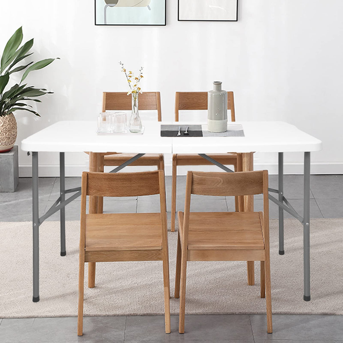 HYMnature folding table open setup ready for gatherings