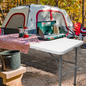 HYMnature folding table side lock and handle highlight portable outdoor design