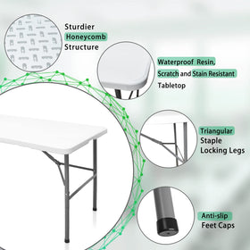 HYMnature folding table waterproof surface handles wet meals and crafts outdoors