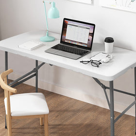 HYMnature white folding table with smooth edges suitable for crafts and games