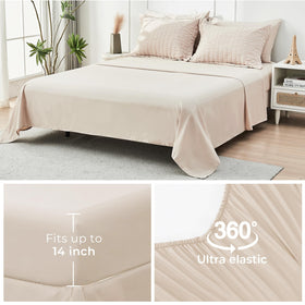 HYMOKEGE beige queen comforter measures 88x88 inches for ample coverage