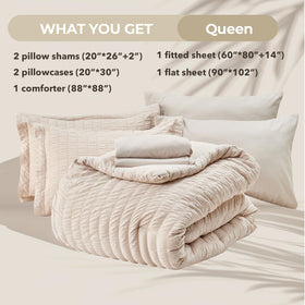 HYMOKEGE beige queen pillow shams complement the comforter set