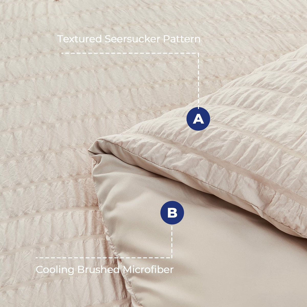 HYMOKEGE beige queen pillowcases offering soft microfiber comfort