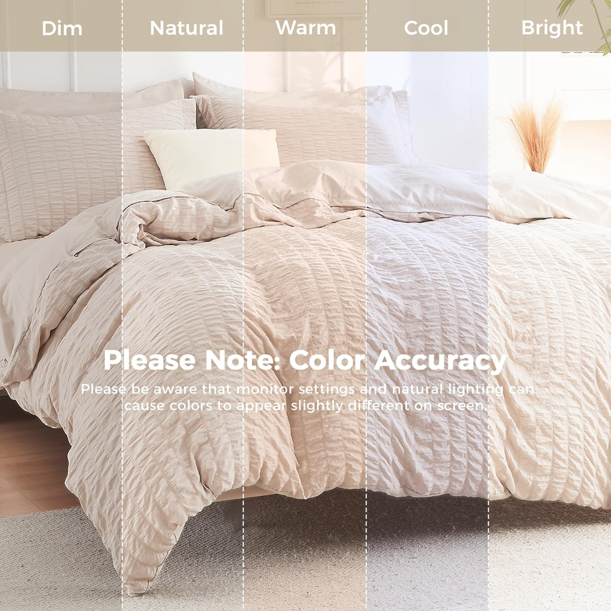 HYMOKEGE beige queen textured pattern shams add elegant contrast