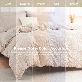 HYMOKEGE beige queen textured pattern shams add elegant contrast