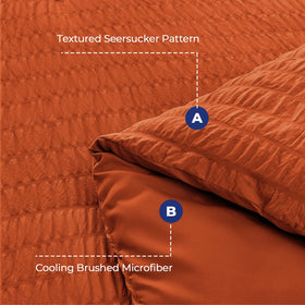 HYMOKEGE Burnt Orange queen fitted sheet deep-pocket fit for 12–15 inch mattresses