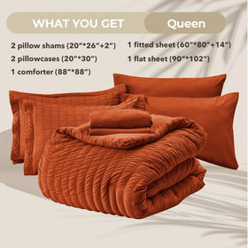 HYMOKEGE Burnt Orange queen flat sheet offers soft coverage and easy care
