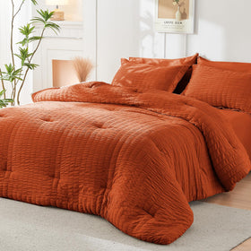 HYMOKEGE Burnt Orange packaging vacuum bag preserves loft during shipping