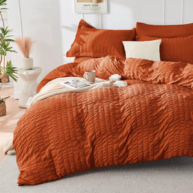 HYMOKEGE Burnt Orange queen pillowcase with silky microfiber finish for all-season softness