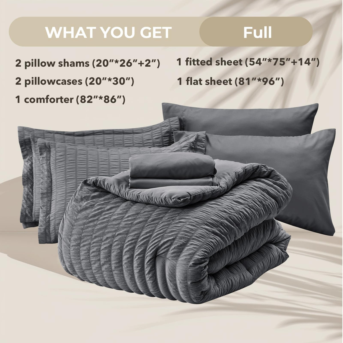 HYMOKEGE comforter 82 by 86 inches provides generous coverage for full beds.