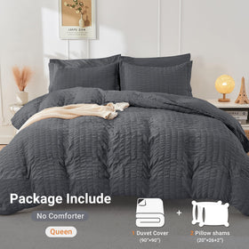 HYMOKEGE wrinkle-resistant seersucker keeps the bed tidy and presentable