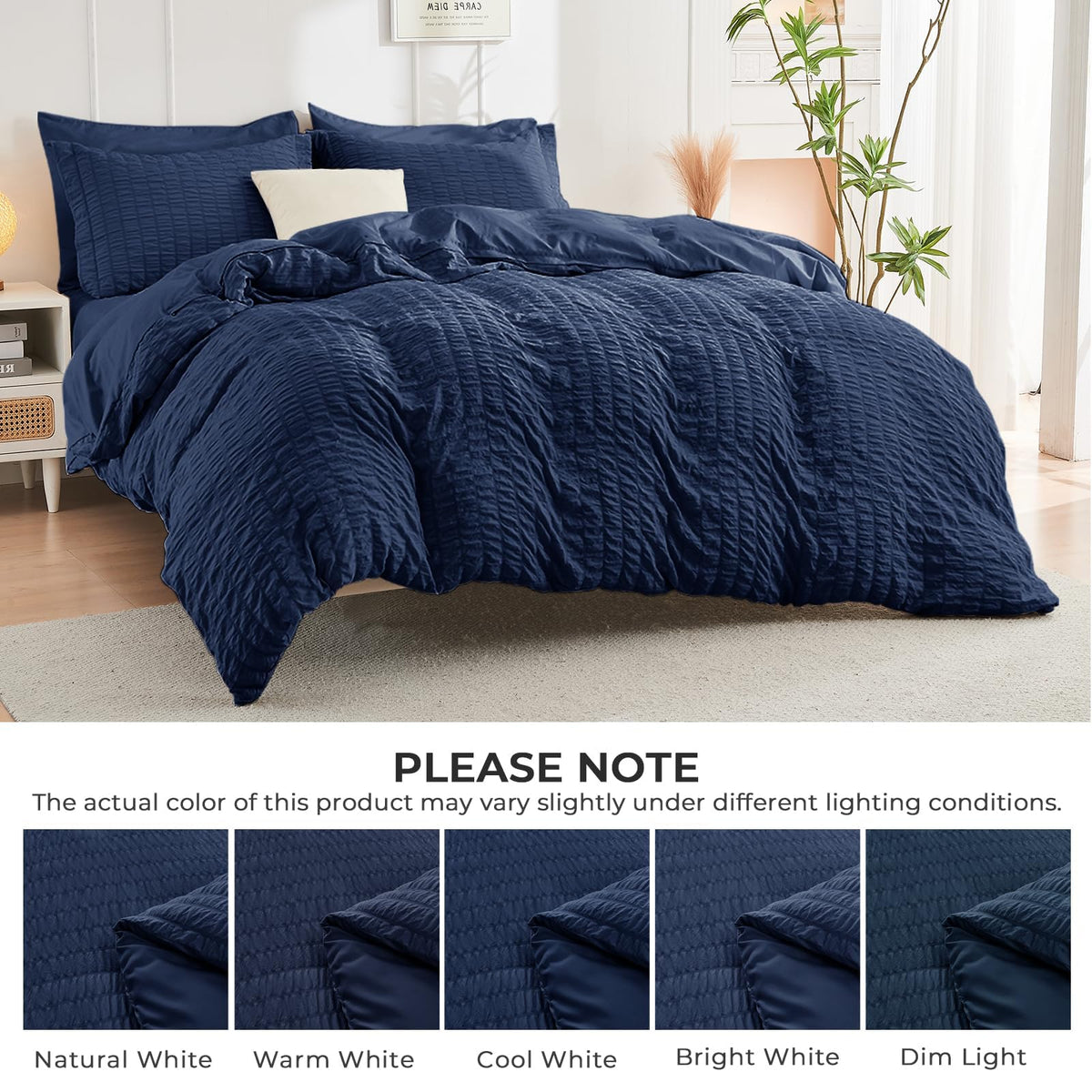 HYMOKEGE deep-pocket fitted sheet fits 12–15 inch mattresses securely.