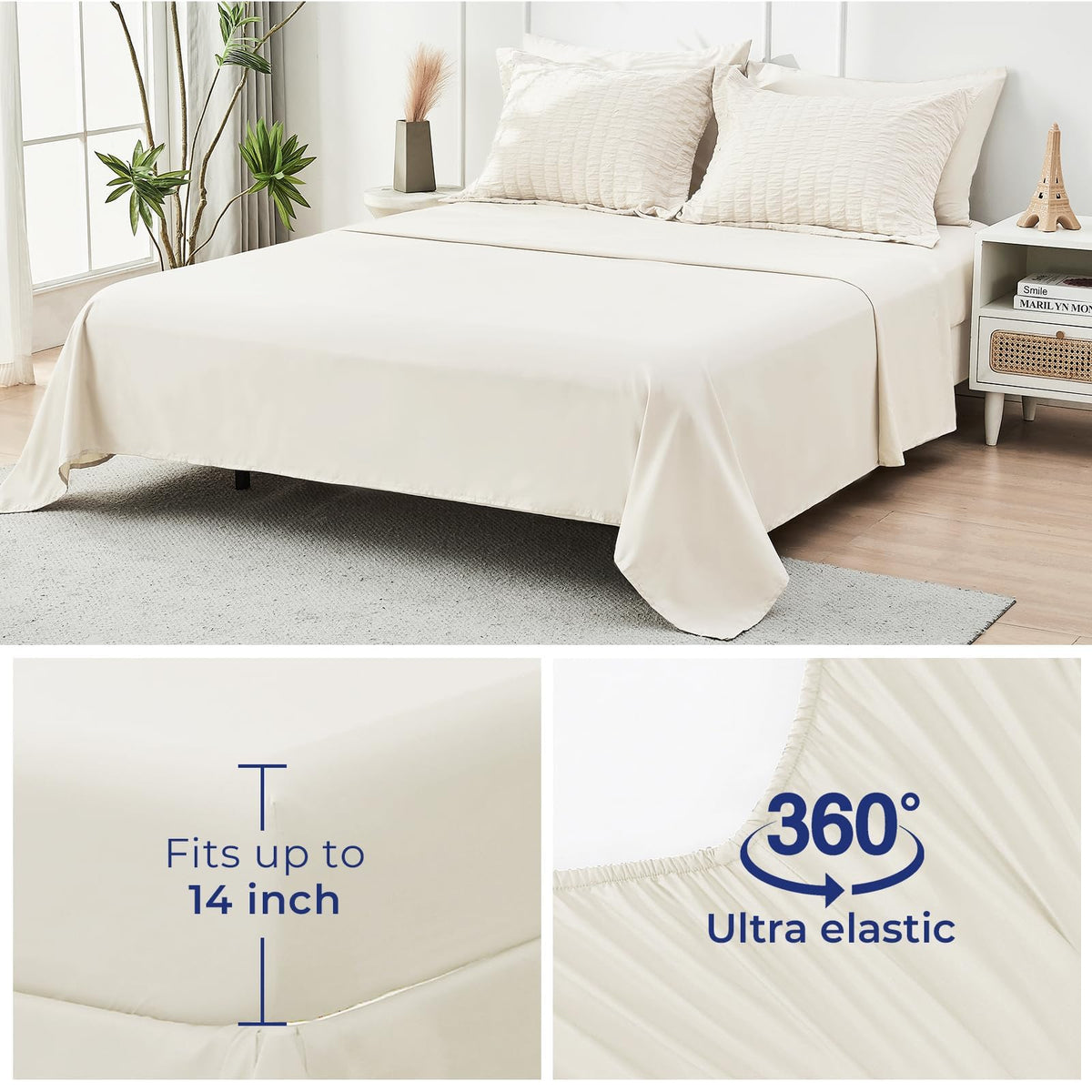 HYMOKEGE Easy-care bedding; machine wash cold for convenience