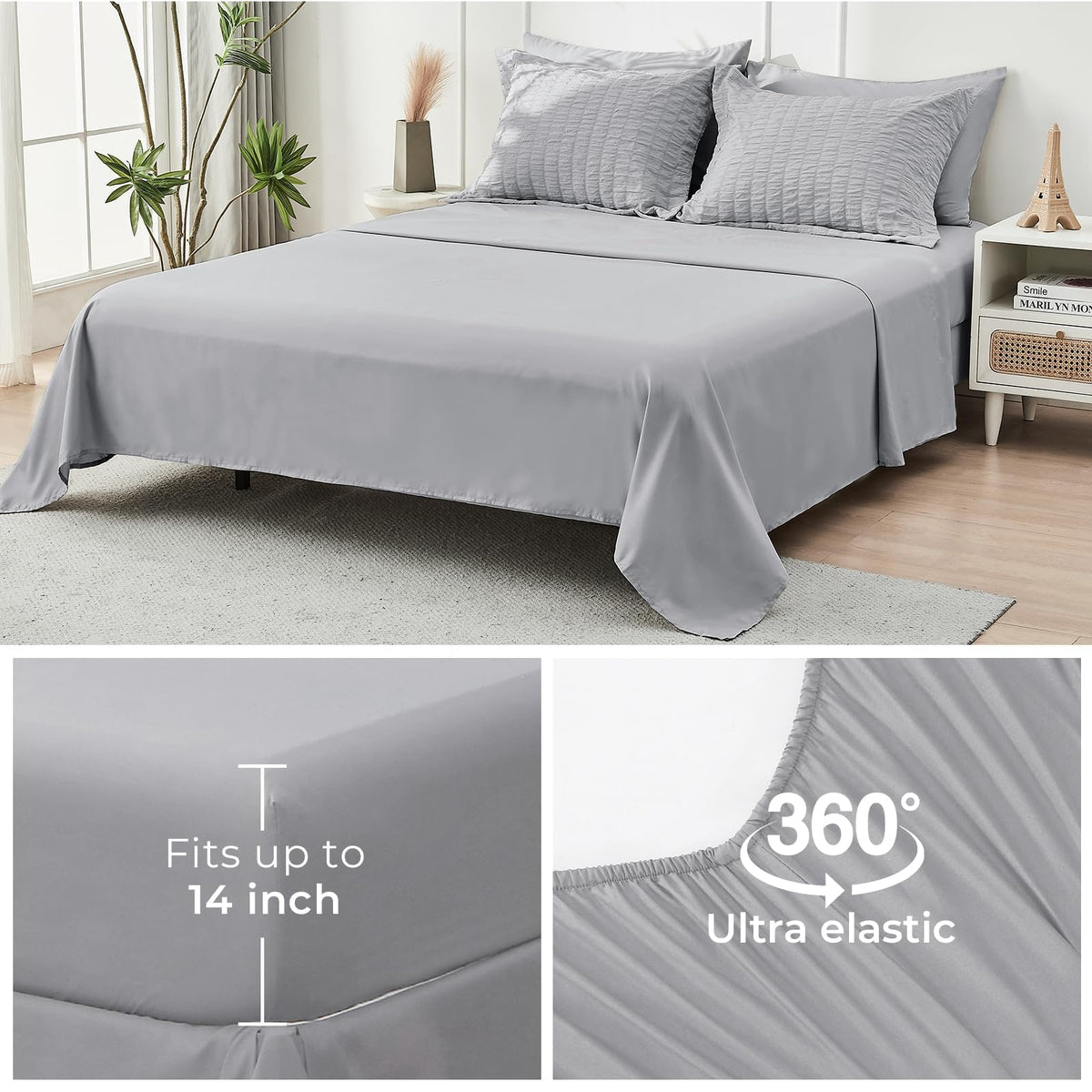 HYMOKEGE easy-care set is machine washable for simple upkeep.