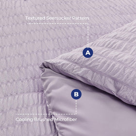 HYMOKEGE Lavender Queen Flat Sheet and Pillowcases, easy care and breathable.