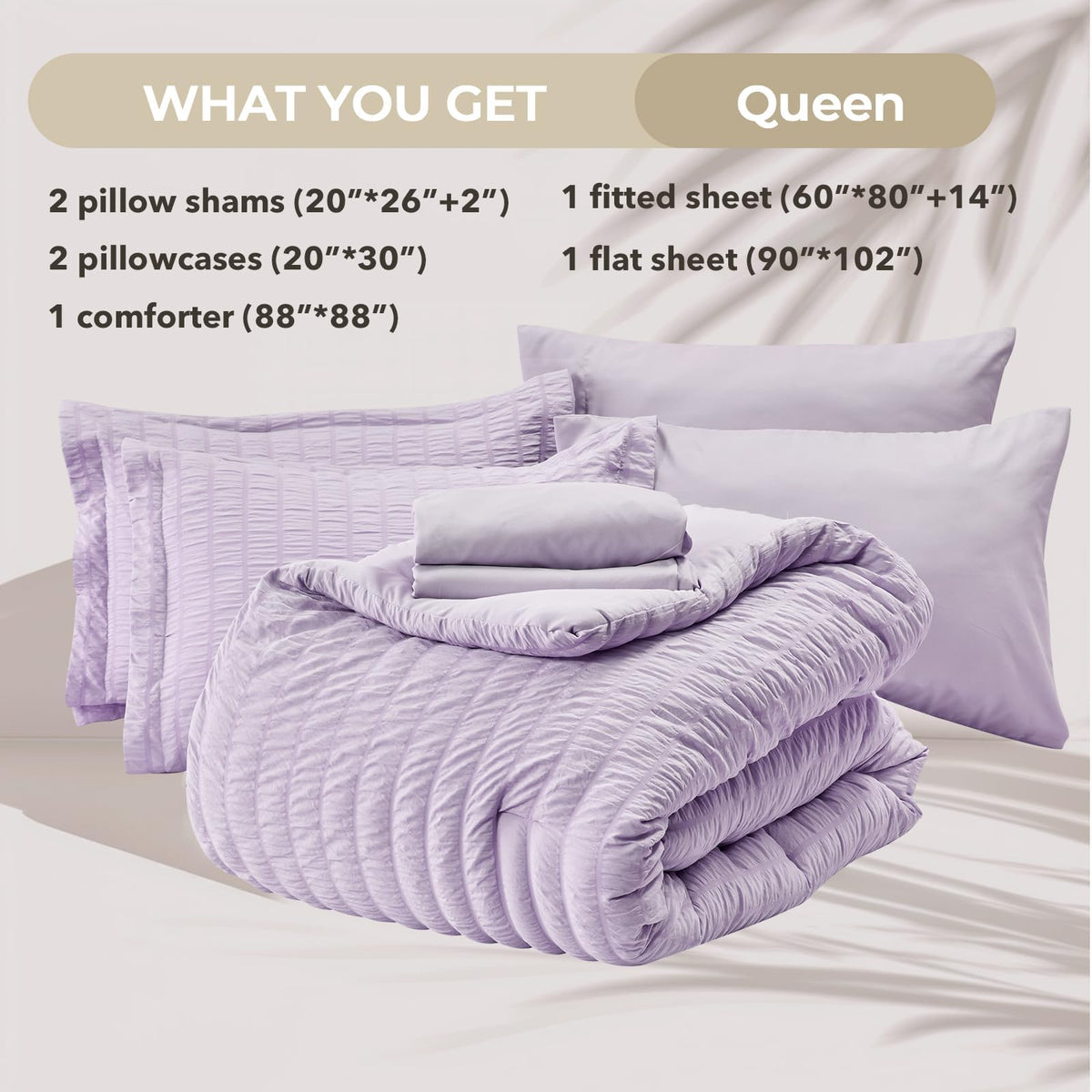 HYMOKEGE Lavender Queen Pillowcases, smooth microfiber for restful, coordinated bedding.