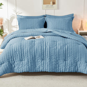 HYMOKEGE Mineral Blue bedding care, machine wash cold and tumble dry low.