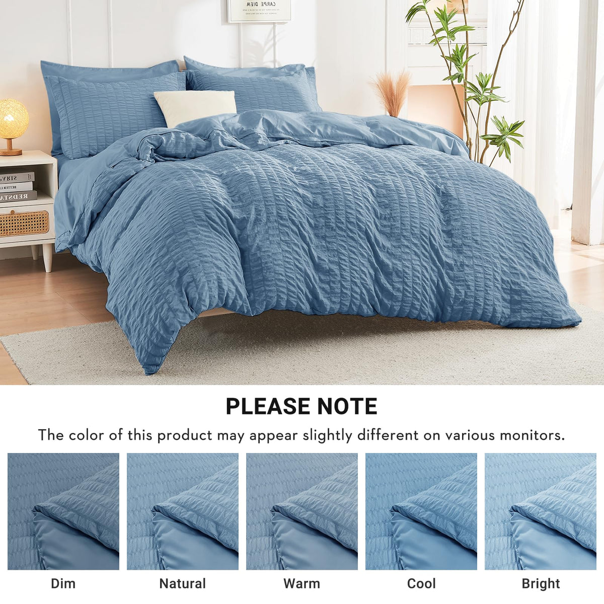 HYMOKEGE Mineral Blue pillowcases, 20x30, silky-soft touch.
